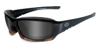 Harley Davidson HD Gem Smoke Grey Lenses Dark Tortoise Fade Frame Sunglasses: Clothing