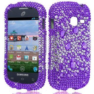 Purple Silver Hard Cover Case for Samsung Galaxy Centura SCH S738C Straight Talk TA 41: Cell Phones & Accessories