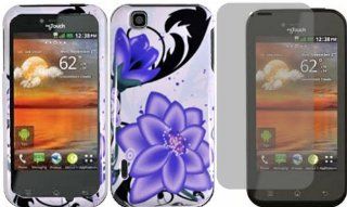 Violet Lily Hard Case Cover+LCD Screen Protector for T Mobile Mytouch LG Maxx Touch E739: Cell Phones & Accessories