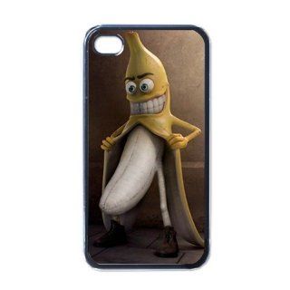 Funny Banana Art Cool iPhone 4 / iPhone 4s Black Designer Shell Hard Case Cover Protector Gift Idea: Cell Phones & Accessories