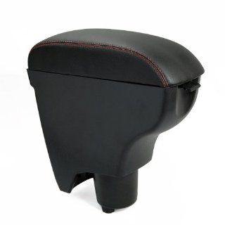Black Leather Red Line Center Console Armrest Box for 06 10 Toyota Yaris Brand New with Cup Holder Latch 2006 2007 2008 2009 2010: Automotive