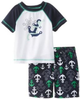 Baby Buns Boys Infant Rashguard and Swimtrunk Anchor Sail: Clothing