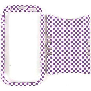 Cell Armor I747 RSNAP 3D308 Rocker Series Snap On Case for Samsung Galaxy S3   Retail Packaging   3D Embossed Purple/White Checkers Cell Phones & Accessories