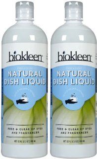 Bio Kleen Dishwash Liquid Free and Clear Unscented, 32 OZ (Pack of 2): Health & Personal Care