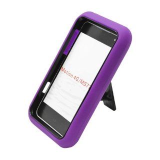Eagle Cell PALGMS770SPSTBKPL Advanced Rugged Armor Hybrid Combo Case with Kickstand for LG Motion 4G / Optimus Regard MS770   Retail Packaging   Black/Purple: Cell Phones & Accessories