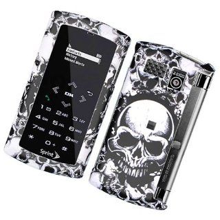 MULTI WHITE SKULL RUBBERIZED SNAP ON HARD SKIN FACEPLATE PHONE SHIELD COVER CASE FOR SANYO INCOGNITO 6760 + BELT CLIP: Electronics