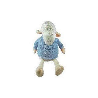 White Plush Lamb with Blue Sweater 9: Toys & Games