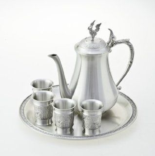 Pewter Teapot Set Service with Tray 5 Pc Set : Tea Services : Everything Else