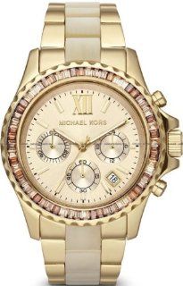 Michael Kors Watch, Women's Chronograph Everest Horn Acetate and Gold Tone Stainless Steel Bracelet 42mm MK5874: Michael Kors: Watches