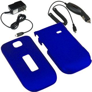 BW Hard Shield Shell Cover Snap On Case for MetroPCS, T Mobile Alcatel One Touch 768 + Car + Home Charger Blue: Cell Phones & Accessories