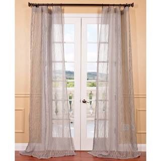 Piera Taupe Grey Patterned Sheer Curtain Panel