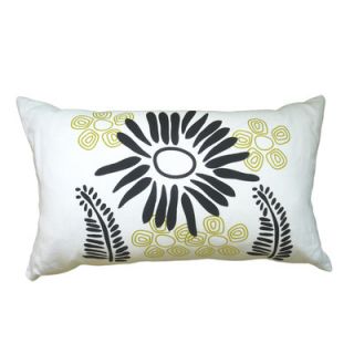 Balanced Design Hand Printed Fern Pillow LFER Color: Black / Yellow