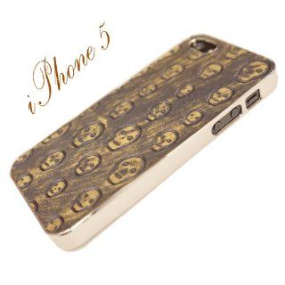 Silver Snap on iPhone 5 Cover Case Gold Skull Logo Design for iPhone 5: Cell Phones & Accessories