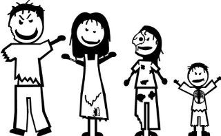 Zombie Stick Figure Family   Kids Booster Pack 