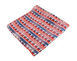 Red, White, and Blue Republican Elephants Satin Scarf: Clothing