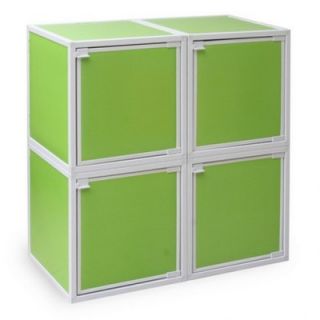 Way Basics 4 Cube Modular Storage Box WB BOX4 Color: Green