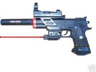 P198f Style Airsoft Spring Pistol W/laser, Silencer : Sports & Outdoors