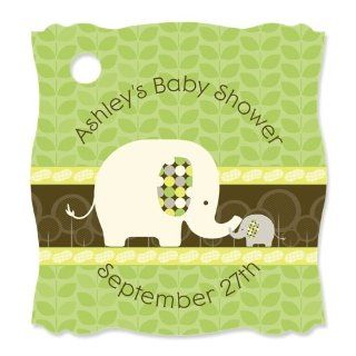 Baby Elephant   20 Personalized Baby Shower Die Cut Card Stock Tags: Toys & Games