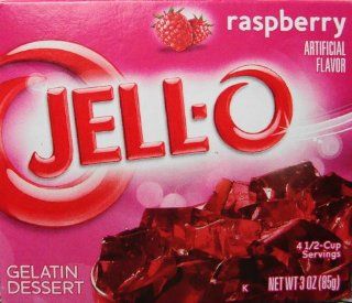 Jell O Gelatin Dessert, Raspberry, 3 Ounce Boxes (Pack of 4) : Gelatin Dessert Mixes : Grocery & Gourmet Food