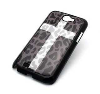 BLACK Snap On Case SAMSUNG GALAXY NOTE 2 II GT N7100 Plastic Cover   SNOW CROSS LEOPARD cheetah cougar lion camo white animal lover: Cell Phones & Accessories