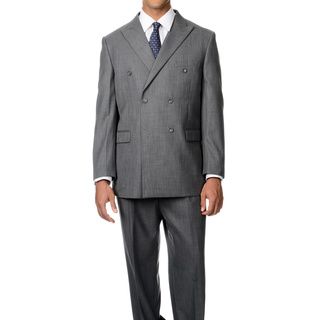 Caravelli Caravelli Italy Mens Superior 150 Grey 6 on 2 button Double Breasted Suit Grey Size 36R