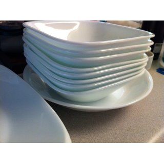 Corelle Square 16 Piece Dinnerware Set, Service for 4, Pure White: Kitchen & Dining