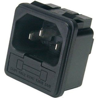 IEC Power Jack Chassis Mount with 10A Fuse Holder: Electronics