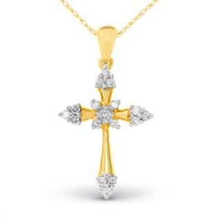ct t w diamond cross pendant in 10k gold orig $ 579 00 now $ 347 40