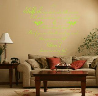 Marilyn Monroe Quote, Vinyl Wall Art Sticker, Decal Mural, Bedroom, Kitchen, Lounge, 120cm wide Lime Green   Wall Decor Stickers