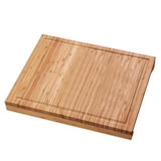 Adeco 100 percent Natural Bamboo 2 inch Thick Chopping Board