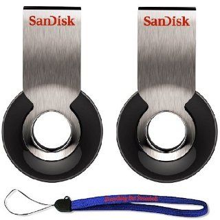 SanDisk Cruzer Orbit 32 GB x2  64GB USB Flash Drive SDCZ58 032G B35 2PK w/ Everything But Stromboli (TM) Lanyard Computers & Accessories