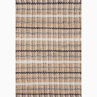 Hand made Taupe/ Gray Cotton/ Jute Natural Rug (8x10)