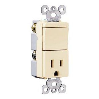 TradeMaster Decorator One Single Pole Switch and Outlet in Light Almond: Home Improvement