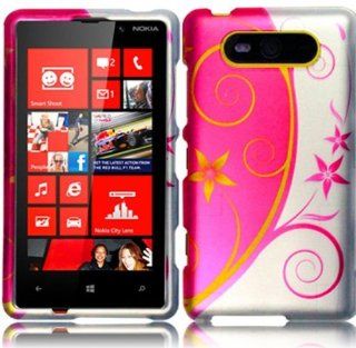 Nokia Lumia 820 ( AT&T ) Phone Case Accessory Delicate Swirl Design Hard Snap On Cover with Free Gift Aplus Pouch: Cell Phones & Accessories