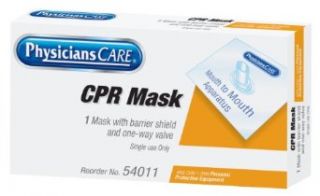 PhysiciansCare 54011 First Aid CPR Mask with Barrier Shield and One Way Valve: Science Lab Face Masks: Industrial & Scientific
