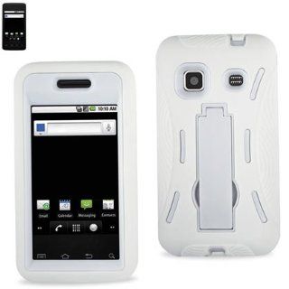 Reiko SLCPC01 SAMM820WH Premium Heavy Duty Hybrid Combo Case for Samsung Galaxy Prevail M820   Retail Packaging   White: Cell Phones & Accessories