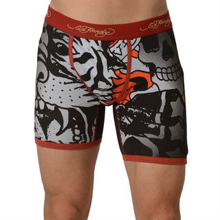 Ed Hardy Mens Red Fierce Tiger Collage Boxer Briefs