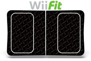 Designer Decal for Nintendo Wii Fit Balance Board   Diamond Plate Black: Video Games