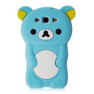 TEDDY BEAR 3D Design Silicone Case Cover Skin for Samsung Galaxy S3 III   LIGHT BLUE w/ Screen Protector: Cell Phones & Accessories