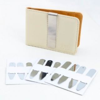 MW1008 Beige Leather Money Clip Credit Card Holder Boyfriends Gift By Y&G at  Womens Clothing store