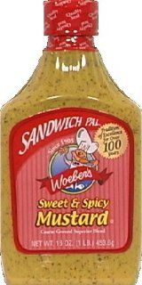 Woeber's Sandwich Pal Sweet and Spicy Mustard 16oz (Pack of 3) : Mustard Condiment : Grocery & Gourmet Food