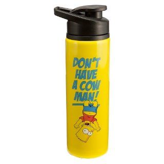 The Simpsons Bart Stainless Steel Water Bottle, 24 Ounce, Yellow: Kitchen & Dining