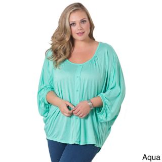 Sealed With A Kiss Sealed With A Kiss Womens Plus Size Katie Pullover 3/4 sleeve Top Blue Size 2X (18W : 20W)
