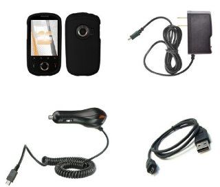 Huawei M835 (Metro PCS) Premium Combo Pack   Black Rubberized Shield Hard Case Cover + Atom LED Keychain Light + Wall Charger + Car Charger + Micro USB Data Cable: Cell Phones & Accessories