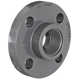 Spears 852 Series PVC Pipe Fitting, One Piece Flange, Class 150, Schedule 80, 1/2" NPT Female: Industrial Pipe Fittings: Industrial & Scientific