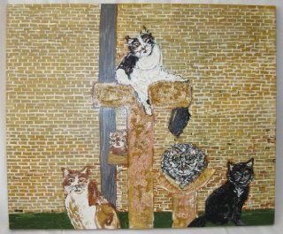 Feline Fun Portrait, Original Art, Painting of Cats 24" x 18" : Other Products : Everything Else
