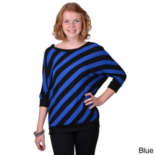 Journee Collection Juniors Lace Back Striped Top