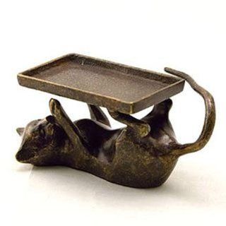 Brass Cat Business Card Holder : Office Products