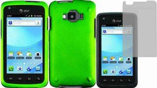 Neon Green Hard Case Cover+LCD Screen Protector for Samsung Rugby Smart i847: Cell Phones & Accessories