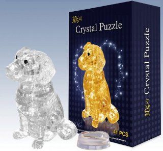 3D Crystal Puzzle Jigsaw Model Puppy Dog Canine 41 pcs Clear: Toys & Games